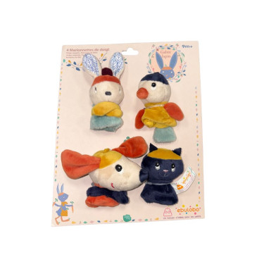 Set 4 marionnettes de doigt "Gabin lapin"