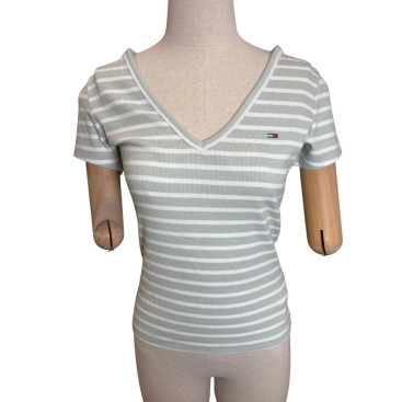 tee-shirt c&ocirc;tel&eacute;e vert d\'eau