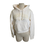 pull &agrave; capuche blanc/cr&egrave;me