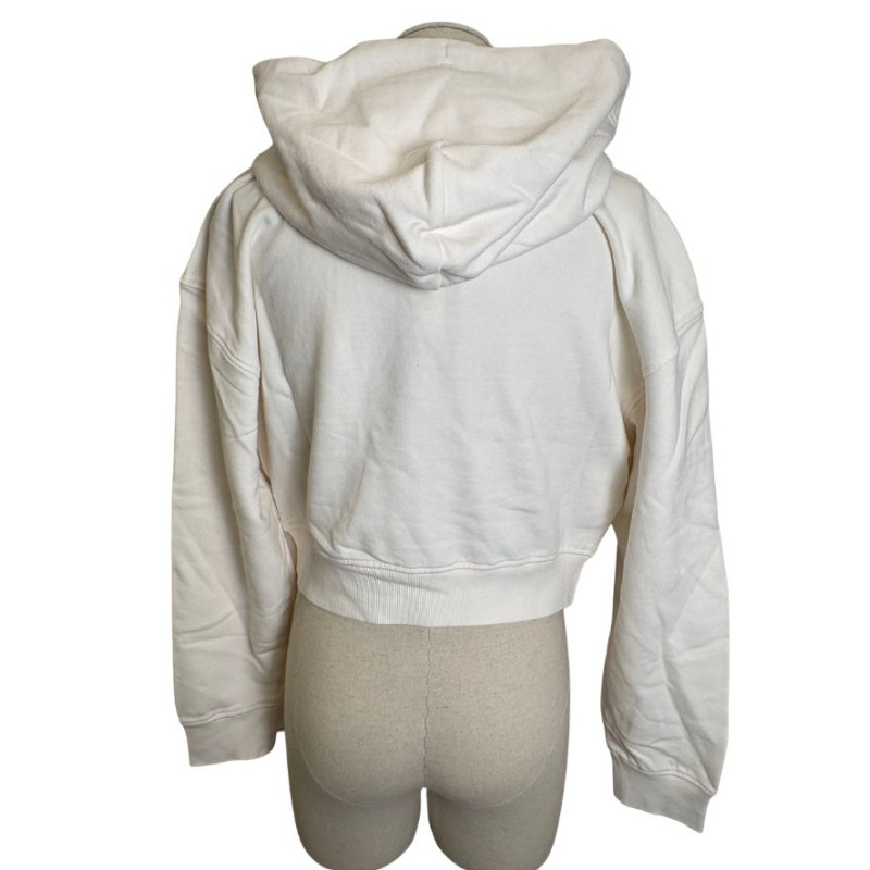 pull &agrave; capuche blanc/cr&egrave;me