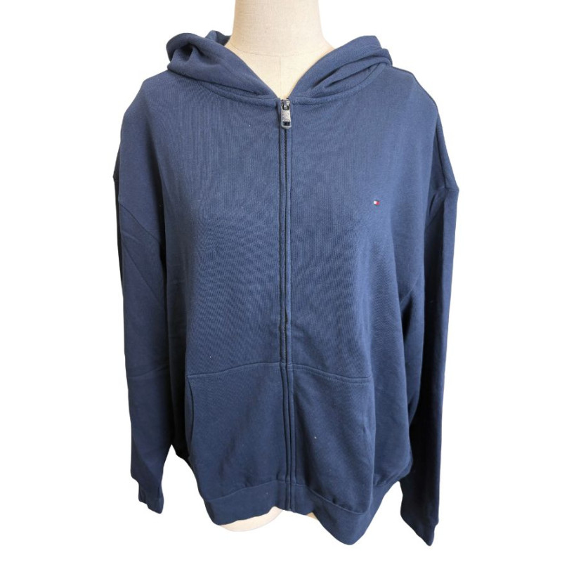 gilet &agrave; capuche bleu marine