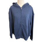 gilet &agrave; capuche bleu marine