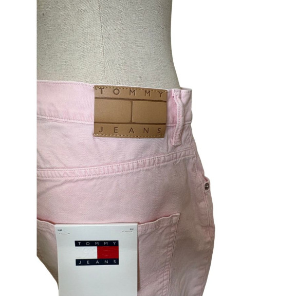bermudas en jean rose pastel