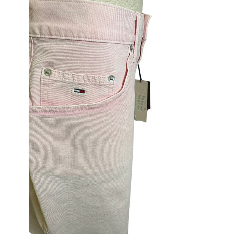 bermudas en jean rose pastel