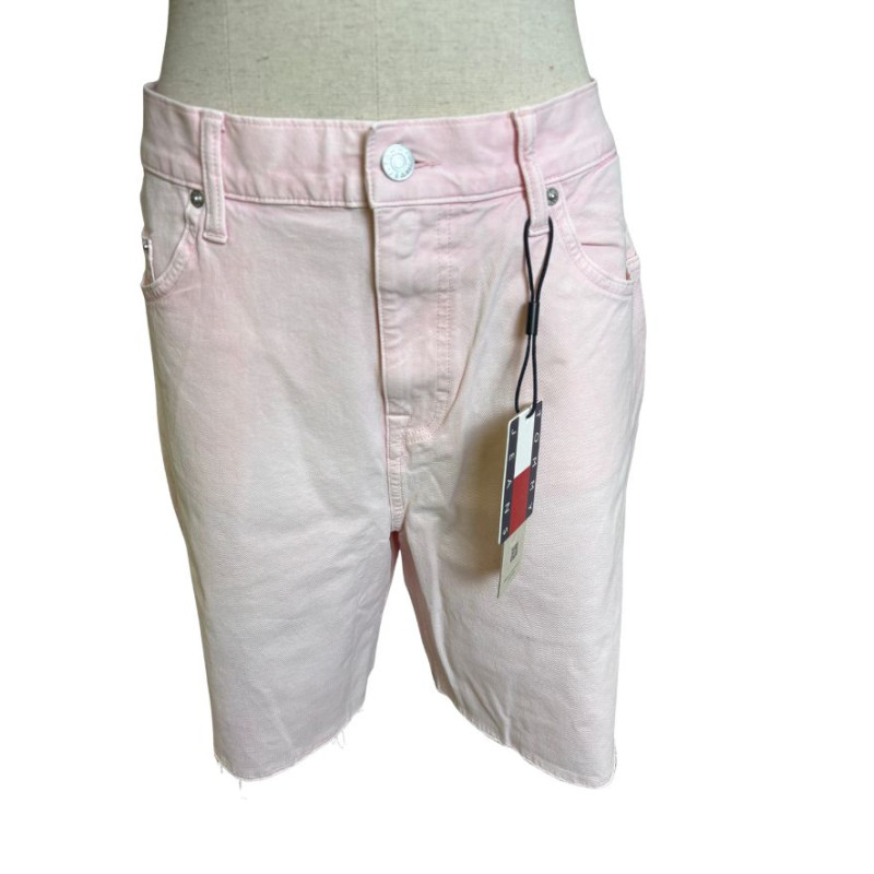 bermudas en jean rose pastel